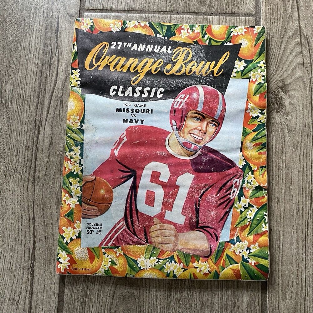 1961 Orange Bowl Classic Official Program: Missouri Vs Navy